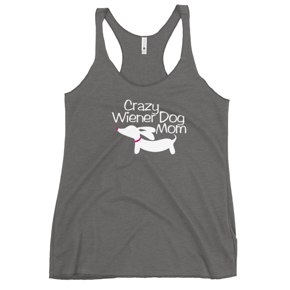 Crazy Wiener Dog Mom Racerback Tank