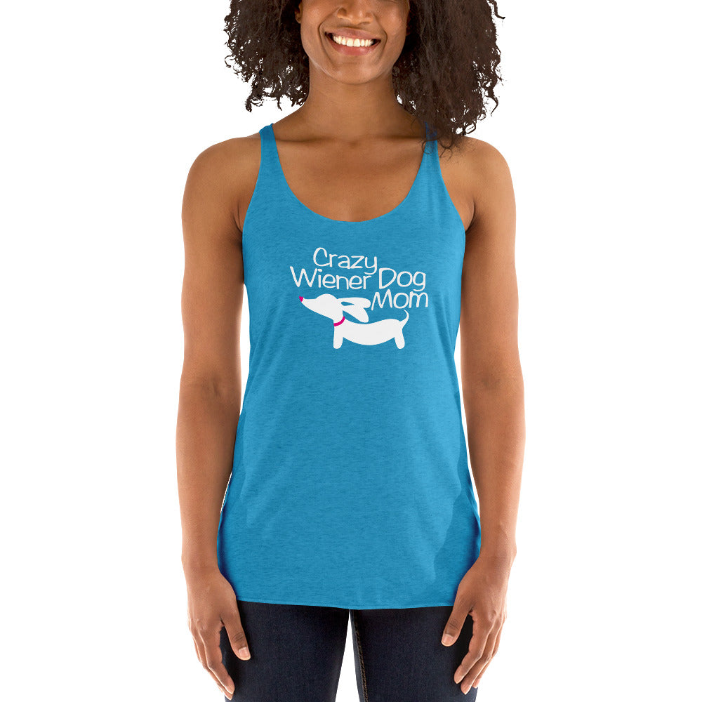 Crazy Wiener Dog Mom Racerback Tank