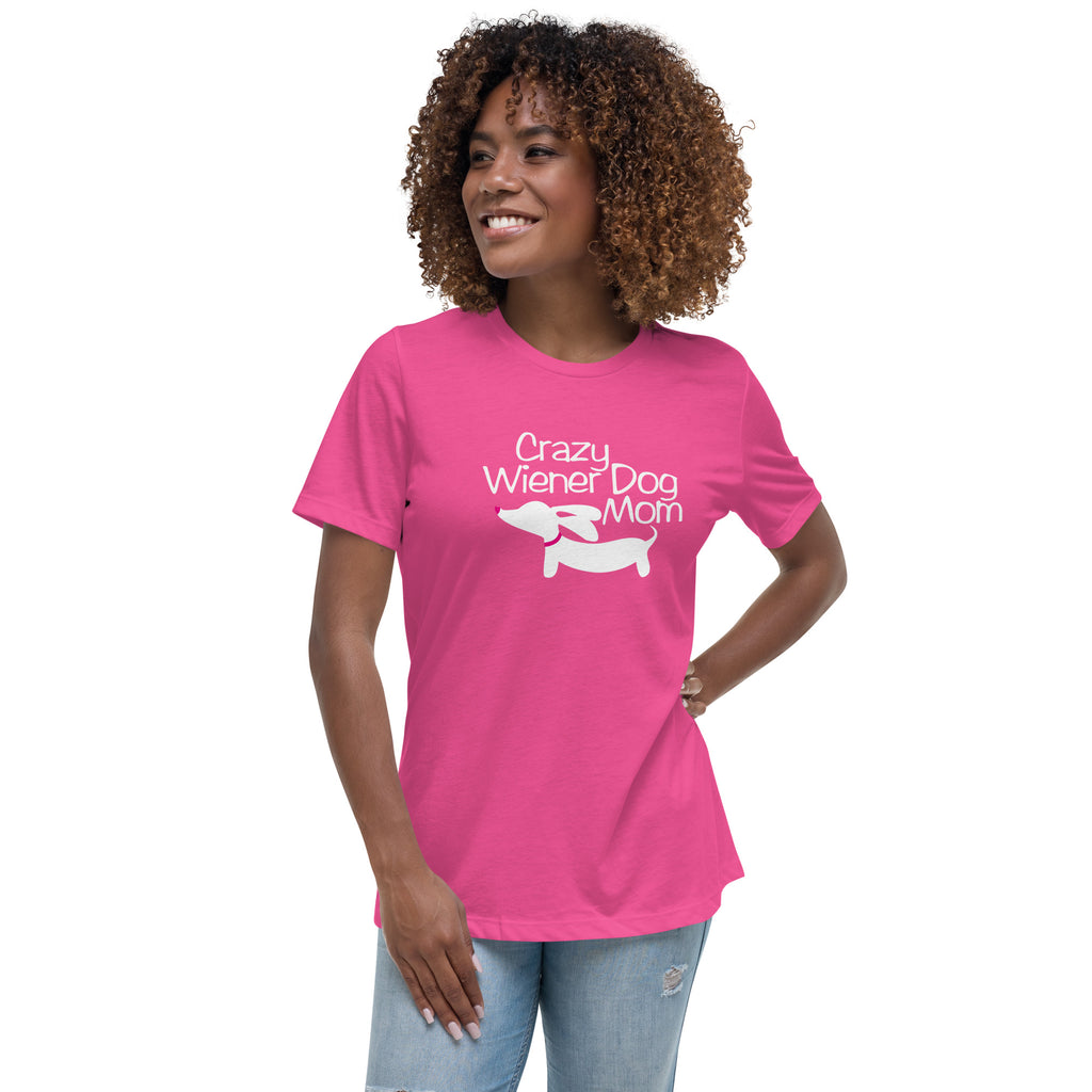 Crazy Wiener Dog Mom Relaxed T-Shirt