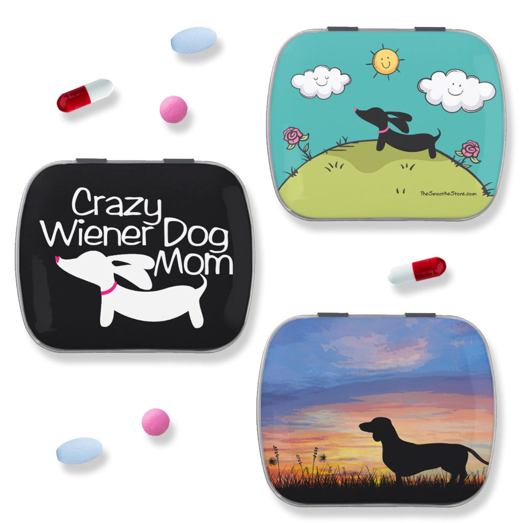 Dachshund Pill Case or Tiny Treat or Gift Tin, The Smoothe Store