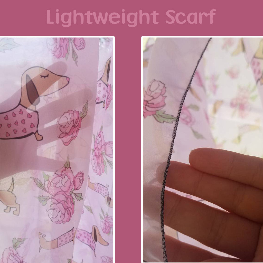 Dachshund Scarf Wrap | Lightweight Pink Floral, The Smoothe Store