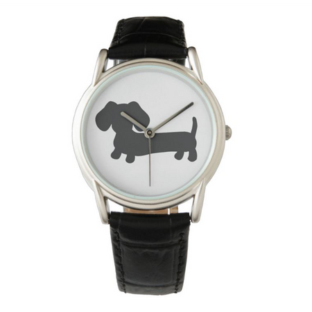 Black, Brown or Gray Dachshund Leather Watches, The Smoothe Store