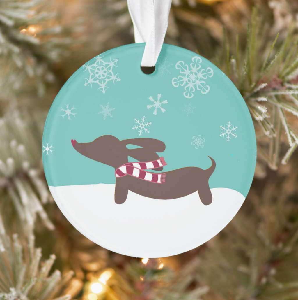 Dachshund Snowflakes | Christmas Tree Ornament