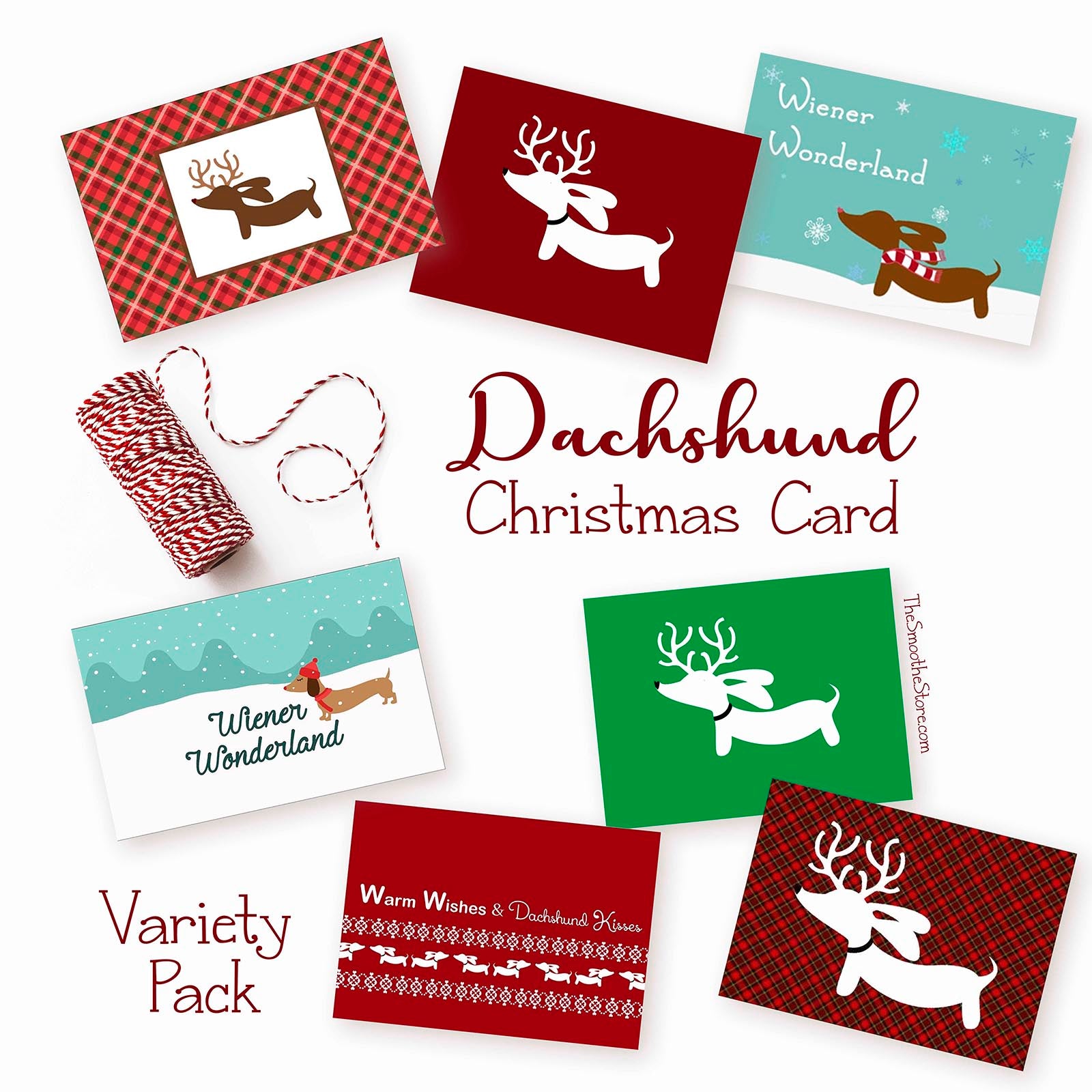 Dachshund Christmas Card Envelope Seals Stickers, The Smoothe Store